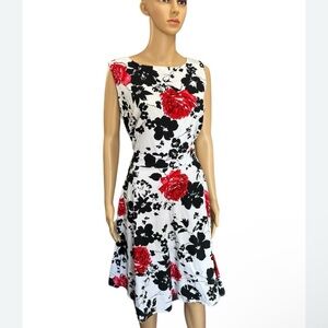 EZ cosplay red and black floral dress size large pit